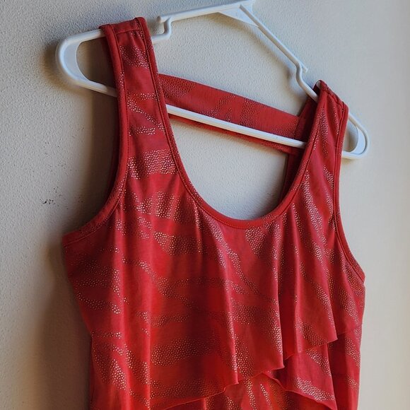 Iz Byer Red Shimmer Tank Top Size Large - Picture 2 of 12
